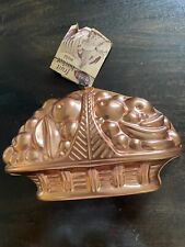 New Vintage Mirro COPPER COLORED FRUIT BASKET JELLO MOLD Wall Hanging Coppertone picture