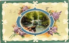 Vintage Postcard- A river. Early 1900s picture