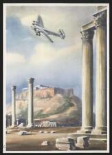 Germany 1930s Junkers  Airplane Advertising Athens GREECE  Postcard UNUSE 112584 picture