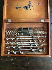 VINTAGE ANTIQUE  ROCKFORD & IRWIN US OF A DRILL BIT SET WITH BOX Of 16 picture