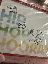 16 Vtg UNUSED Greeting Note Cards W/Env Snoopy Hip Hop Hooray Easter Holographic picture