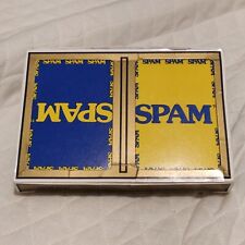 Vtg SPAM Plastic Coated Playing Cards Double Deck Pack Blue Yellow picture
