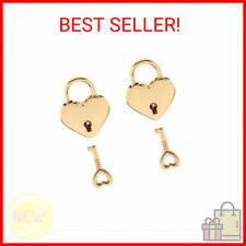 Warmtree Small Metal Heart Shaped Padlock Mini Lock with Key for Jewelry Box Sto picture