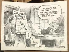 2002 Jack Higgins Original Editorial Cartoon Art Chicago Sun Times - ILL Budget picture