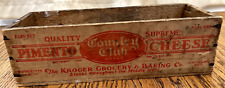Antique Vintage COUNTRY CLUB PIMENTO CHEESE Wood Box Kroger Grocery 12