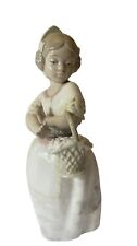 NAO ZAPHIR LLADRO Valencia Girl Basket Of Roses 10” Porcelain Figurine Spain EUC picture