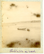 France, Cherbourg, Vintage Albumen Print Harbour, Albumin Print 8x9 Circ picture