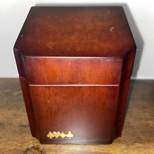 Vintage Mahogany Wood Playing Card Box includes Cards, Pad, Pencils Taiwan Z26 picture