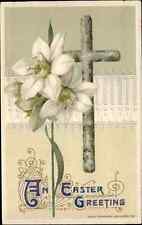Easter Cross Lily Embossed Winsch c1911 Postcard picture