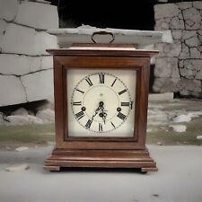 Vintage Seth Thomas Newcastle Key Wind Up Solid Wood Mantle Clock. picture
