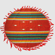 Fiesta Red Mexican Round Table Cloth Textile Cinco de Mayo 59