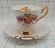 VTG Windsor Bone China tea cup saucer Royal Canadian Tartan pattern Gold Trim  picture