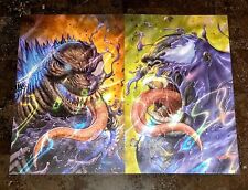 Venomized King Kong And Godzilla Lava Foil Print Set by Sajad Shah #20/50 picture