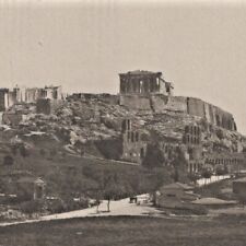 Vintage 1900s RPPC Acropolis View From Socrates Prison Athens Greece Postcard picture