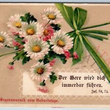 c1910s German Birthday Greeting PC Bible Quote Isaiah 58:11 Lord Guide You  A192 picture