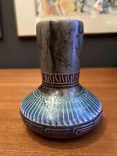 Genuine Native American Navajo Horse Hair Pottery Blue and Purple Vase. picture