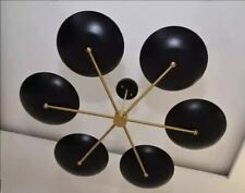 6 Light Dome Style Raw Brass Chandelier Light Fixture picture