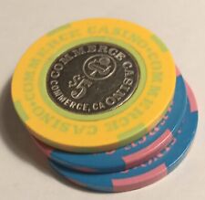 $1 & $5 Commerce CA Casino Poker Chip Lot Of Three picture