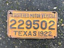 Texas 1922 seal license plate  tag radiator seal picture