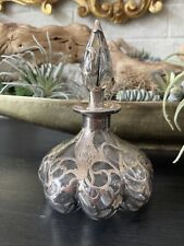 Beautiful Antique Alvin Fine Sterling Overlay Perfume Bottle Bubble Base picture