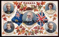 CANADA PATRIOTIC Postcard 1910s PM Wilfrid Laurier John MacDonald Beaver by Tuck picture