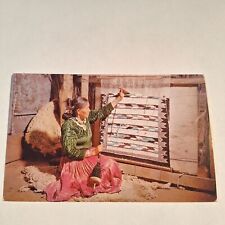 Postcard Navajo Rug Weaver Indian Native American Chrome Unposted picture