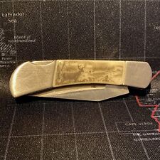 Winchester Folding Pocket Knife Limited Edition Scrimshaw Handle Buck Vtg *Used* picture