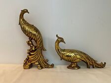 Syroco Gold Pheasant Peacocks 13” Mid Century picture