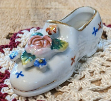 Vintage Tiny Miniature Porcelain Shoe/ Slipper - By H.KATO - Occupied Japan picture