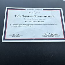 Twin Towers 9/11 Commemorative Model Danbury Mint Certificate picture
