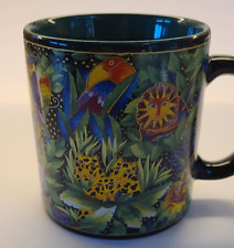 Vintage - Laurel Burch  - Jungle Songs Coffee / Wine Mug  - 2004 - Collectable picture
