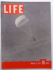 Life Magazine COVERS ONLY ( Parachute Test With Dummy ) March 22, 1937 picture