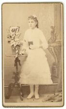 CIRCA 1880'S CDV First Communion Beautiful Young Girl Kitchell Morrisania NY picture