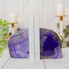 10 lbs Purple Agate Book Ends, Agate Bookend Pair - Geode Bookend - Home Decor picture