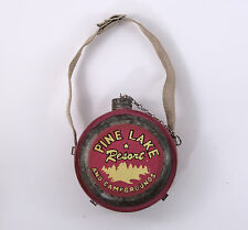 Pine Lake Resort And Campgrounds Advertising Mini-Canteen Wall Hanging 3.5