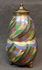 Vintage Asian Japanese Cloisonne Urn Pot Lidded Jar Lamp Base Vase Japan  picture