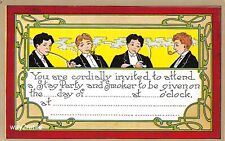 Postcard OCP Invitation Cordially Invited to Stag Party and Smoker 1920s picture
