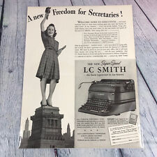 Vtg 1940 LC Smith Super Speed Typewriter Genuine Magazine Advertisement Print Ad picture