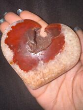 Druzy Carnelian Heart deep red with a bit of orange picture