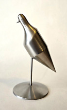 Brushed METAL Steel BIRD Chrome FIGURE Modernist MINIMALIST Decor MCM Sculpture picture