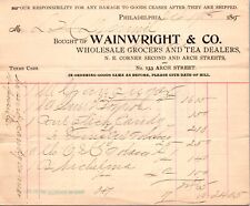 Wainwright Co Philadelphia PA 1895 Billhead Wholesale Grocer & Tea Dealer picture