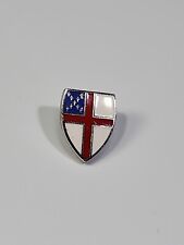 Episcopal Church Shield Tie Tack Lapel Pin Red Red &  Blue Colors picture