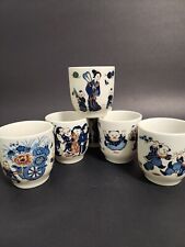 (6) VTG Japanese O-Choko Sake Tea Porcelain Cups - Chanoyu Asian Tableware Decor picture