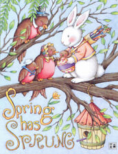 SPRING HAS SPRUNG Easter Bunny-Handcrafted Fridge Magnet-W/Mary Engelbreit art picture