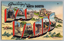 Postcard Greetings From Bad Lands, North Dakota, Large Letter picture