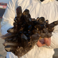 3.24lb Large Natural Black Smoky Quartz Crystal Cluster Raw Mineral Specimen picture