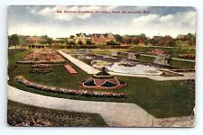 Sunken Gardens Mitchell Park Milwaukee Wisconsin WI Vintage Postcard Pond picture