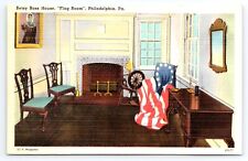 1930-45 Betsy Ross House Flag Room Philadelphia PA Postcard picture