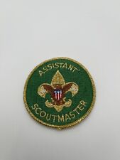 Vintage BSA Boy Scouts Green and Gold Mylar Assistant Scoutmaster Position Patch picture