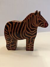 Zebra Coin Bank Embossed Faux Leather 6.5